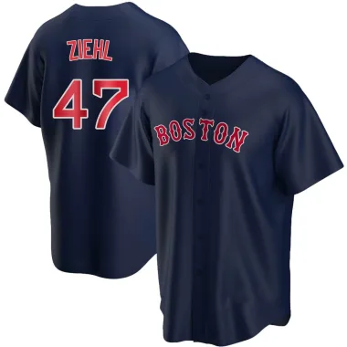 Gage Ziehl Men's Replica Boston Red Sox Navy Alternate Jersey